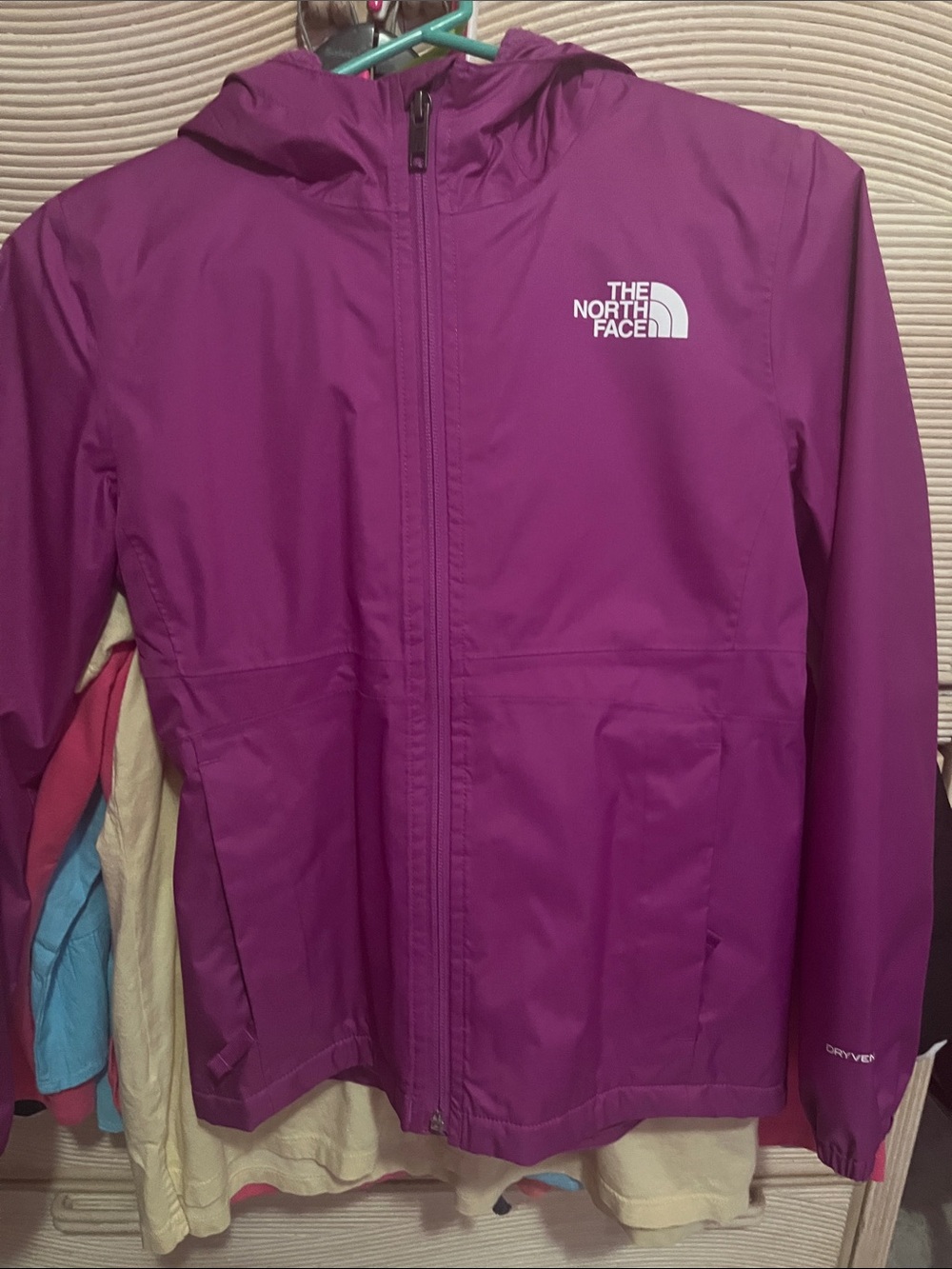 The North Face Kids Purple Hooded Rain Jacket